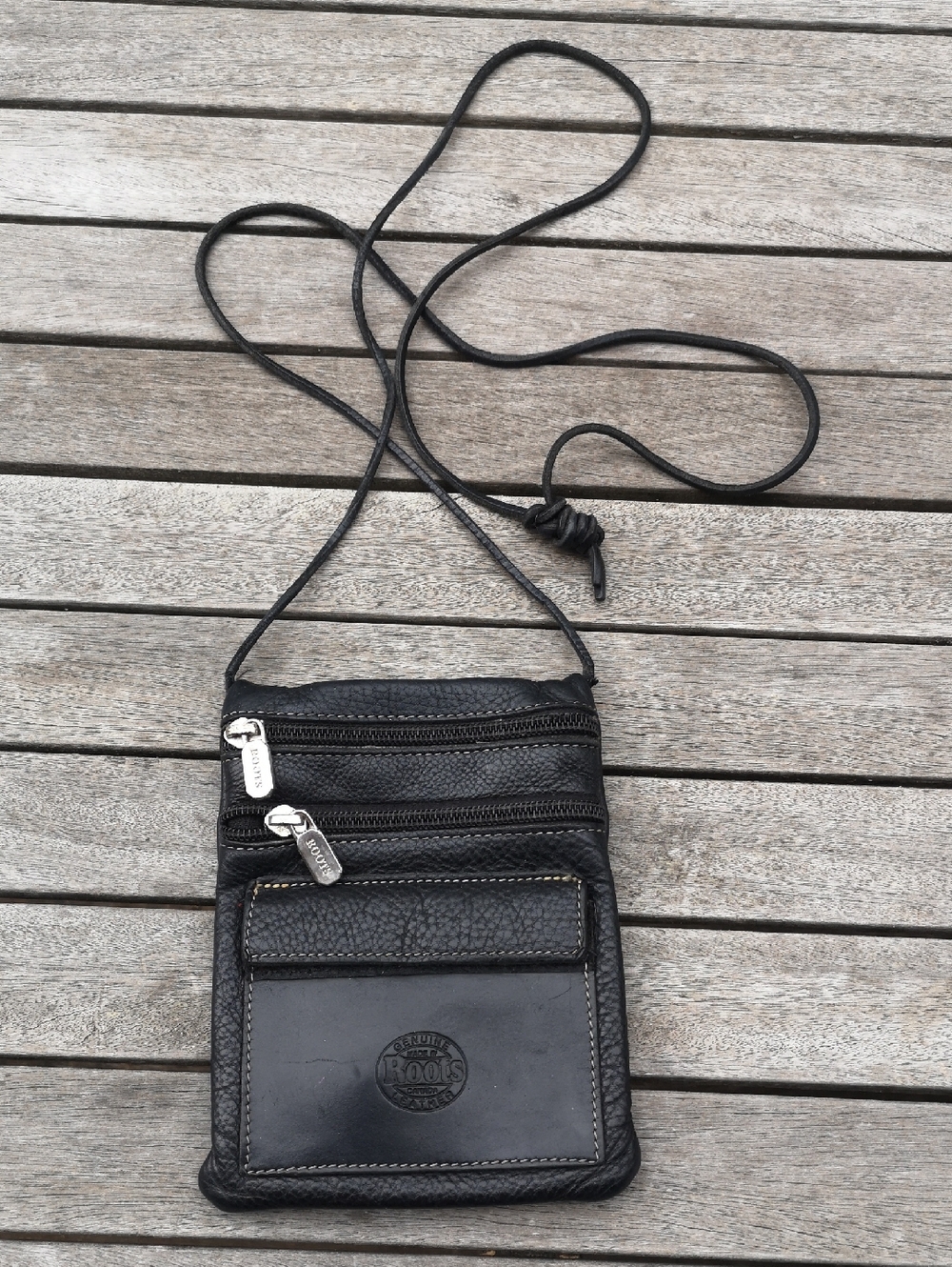 Roots small leather crossbody